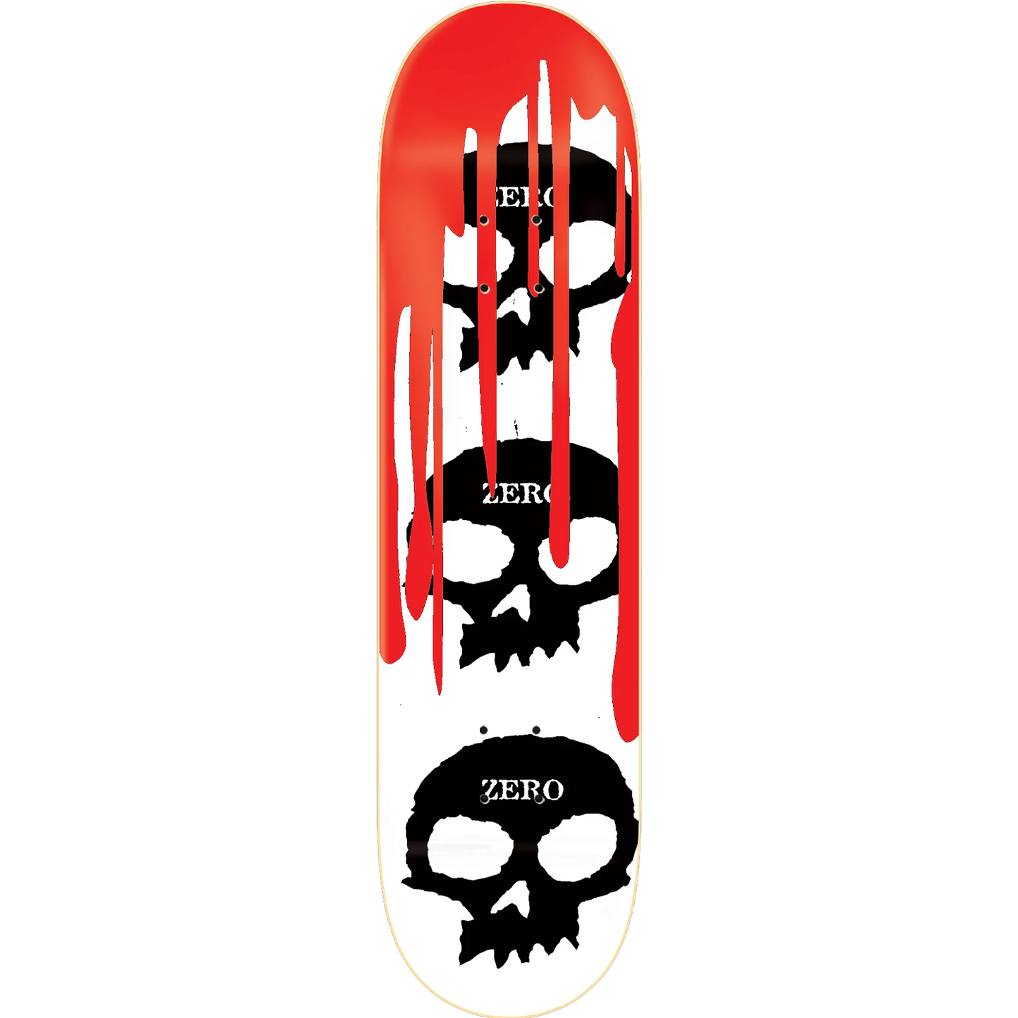 Zero Logo 3 Skull Blood Deck (White)