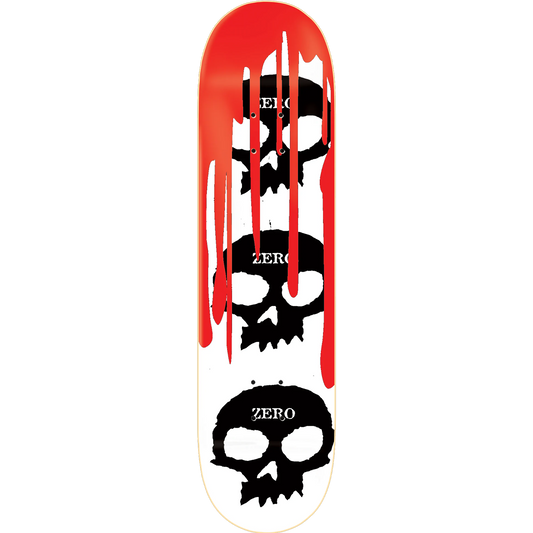 Zero Logo 3 Skull Blood Deck (White)