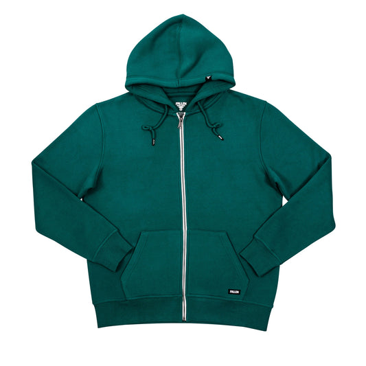 Fallen Zip Hoodie Green / White