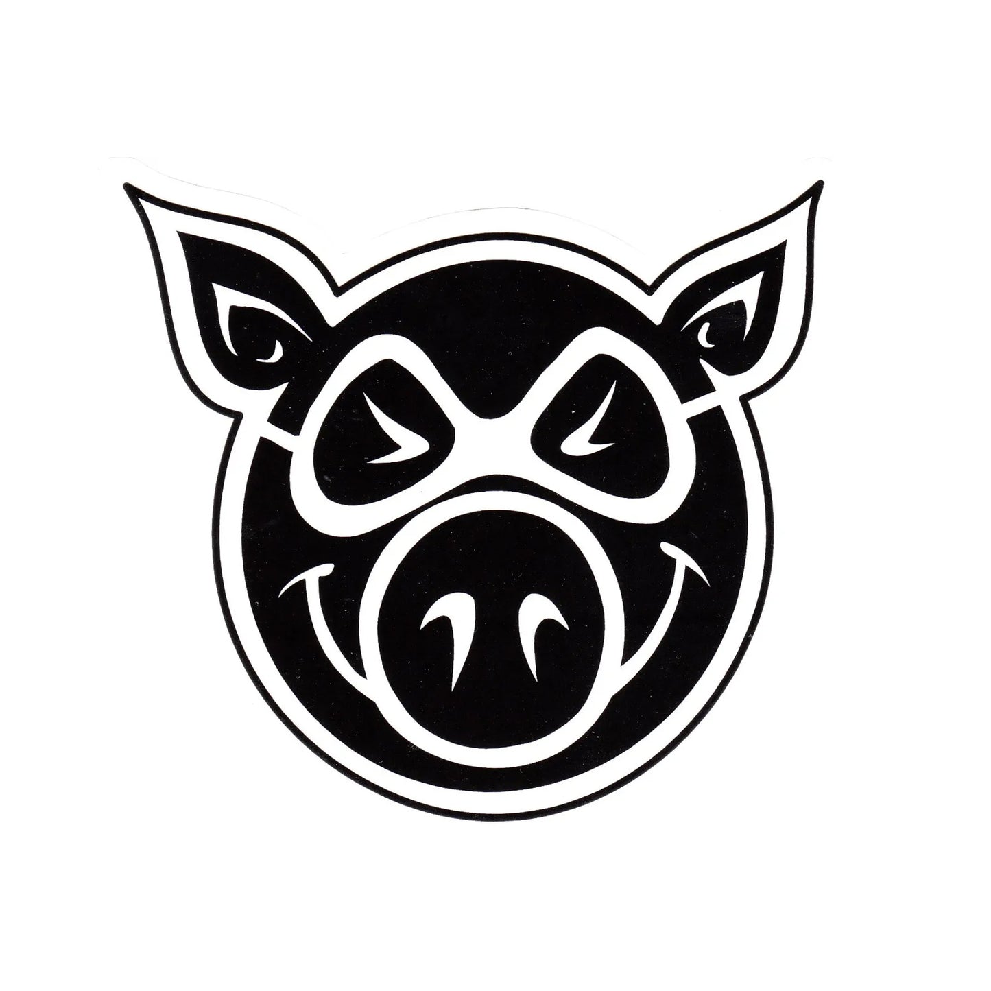 Pig Wheels Pig Head Sticker
