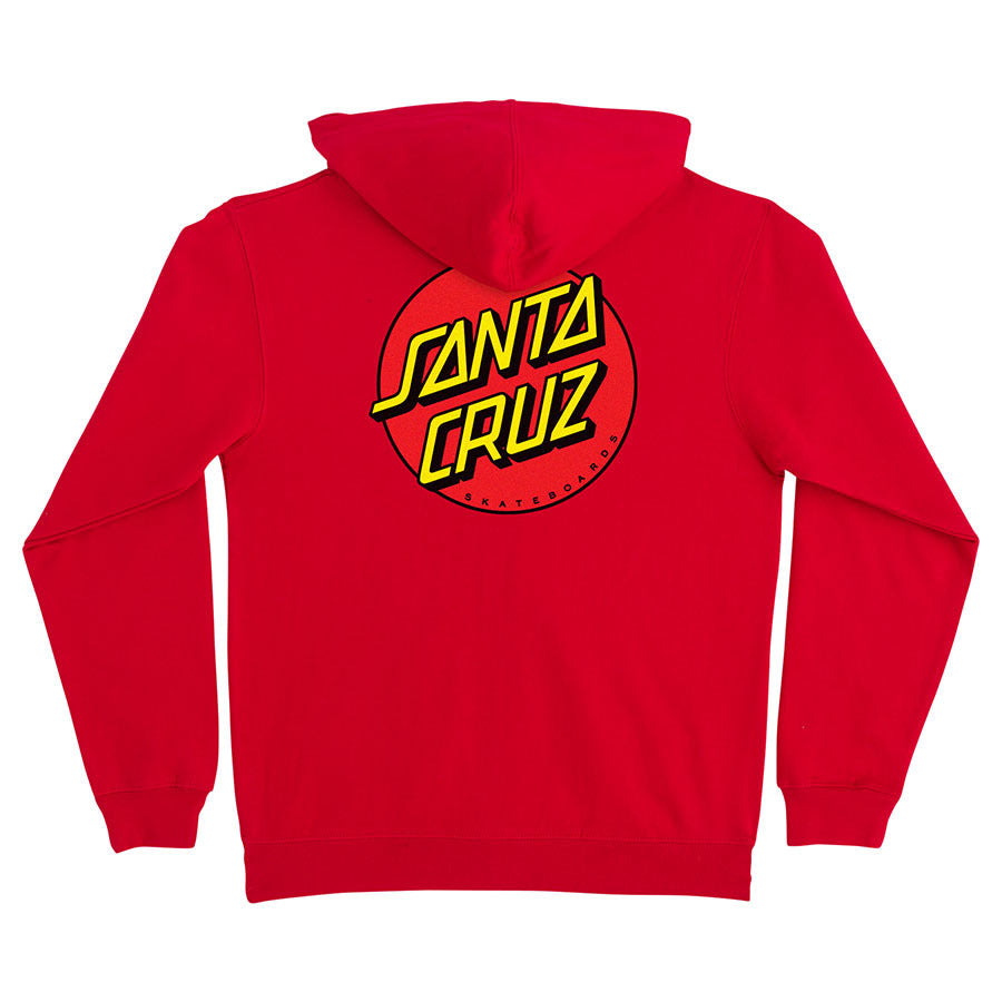 Santa Cruz Classic Dot Zip Hooded Sweatshirt Red