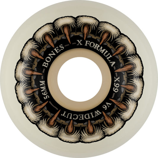 BONES WHEELS X-Formula Skateboard Wheels Grippin Wolf 56 V6 Wide-Cut 99A 4pk