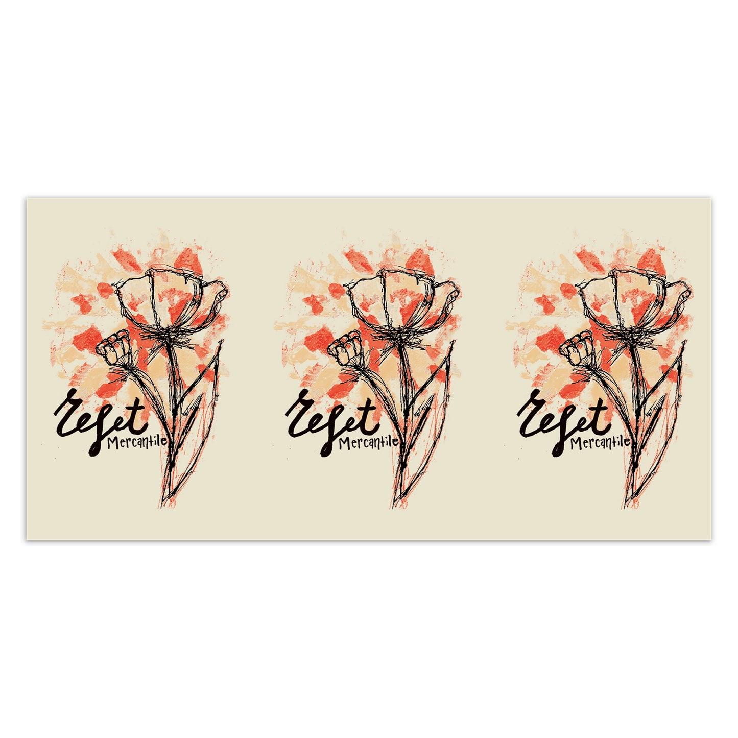 Reset Mercantile Flower Bumper Sticker 7.75" x 3.75"