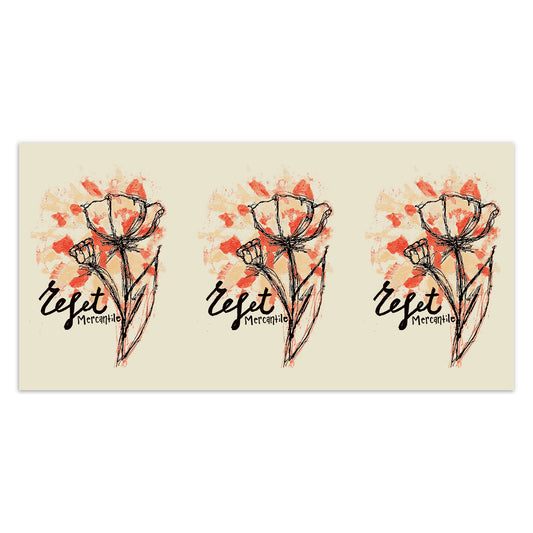 Reset Mercantile Flower Bumper Sticker 7.75" x 3.75"