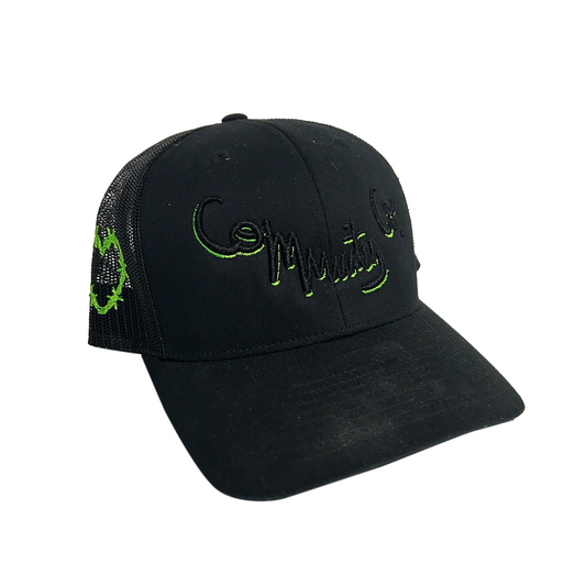 Community Hardwear Black/Green Trucker Hat