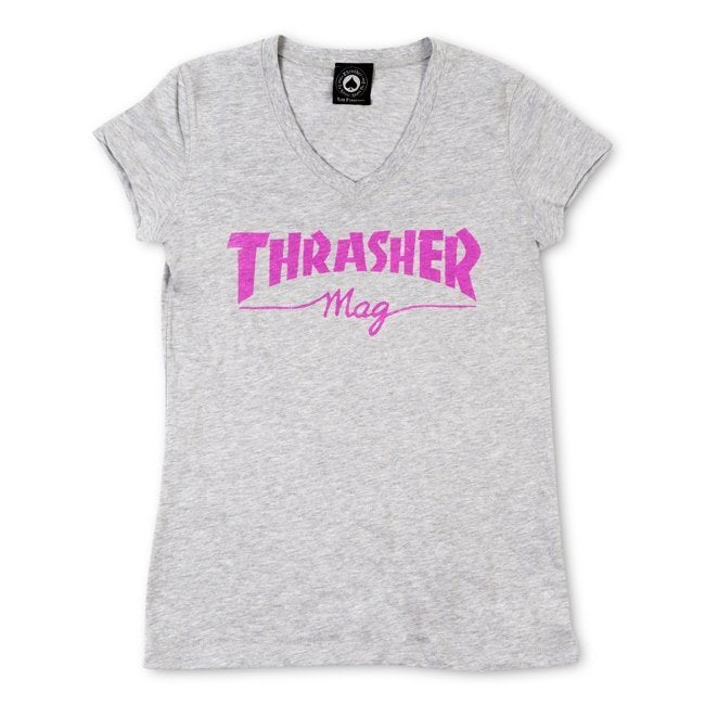 Thrasher Mag Girl Tee Grey/Pink