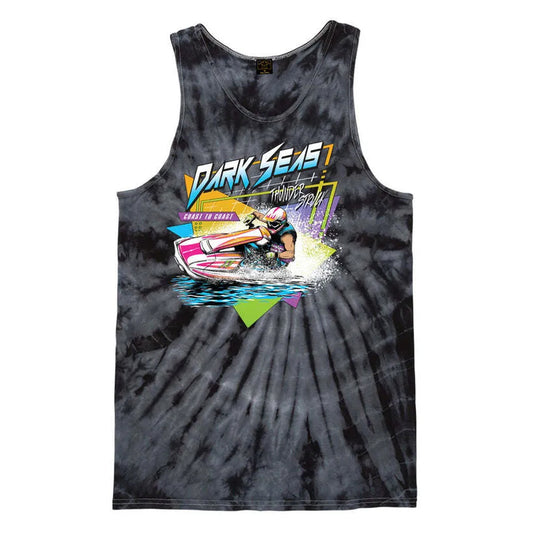 Dark Seas Wave Rave Tank Top - Tie Dye Black