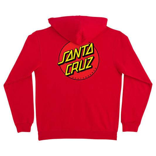 Santa Cruz Classic Dot Zip Hooded Sweatshirt Red