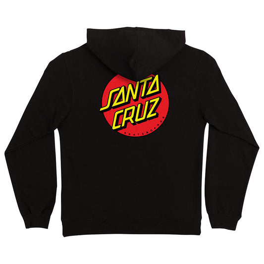 Santa Cruz Classic Dot Zip Hooded Sweatshirt Black