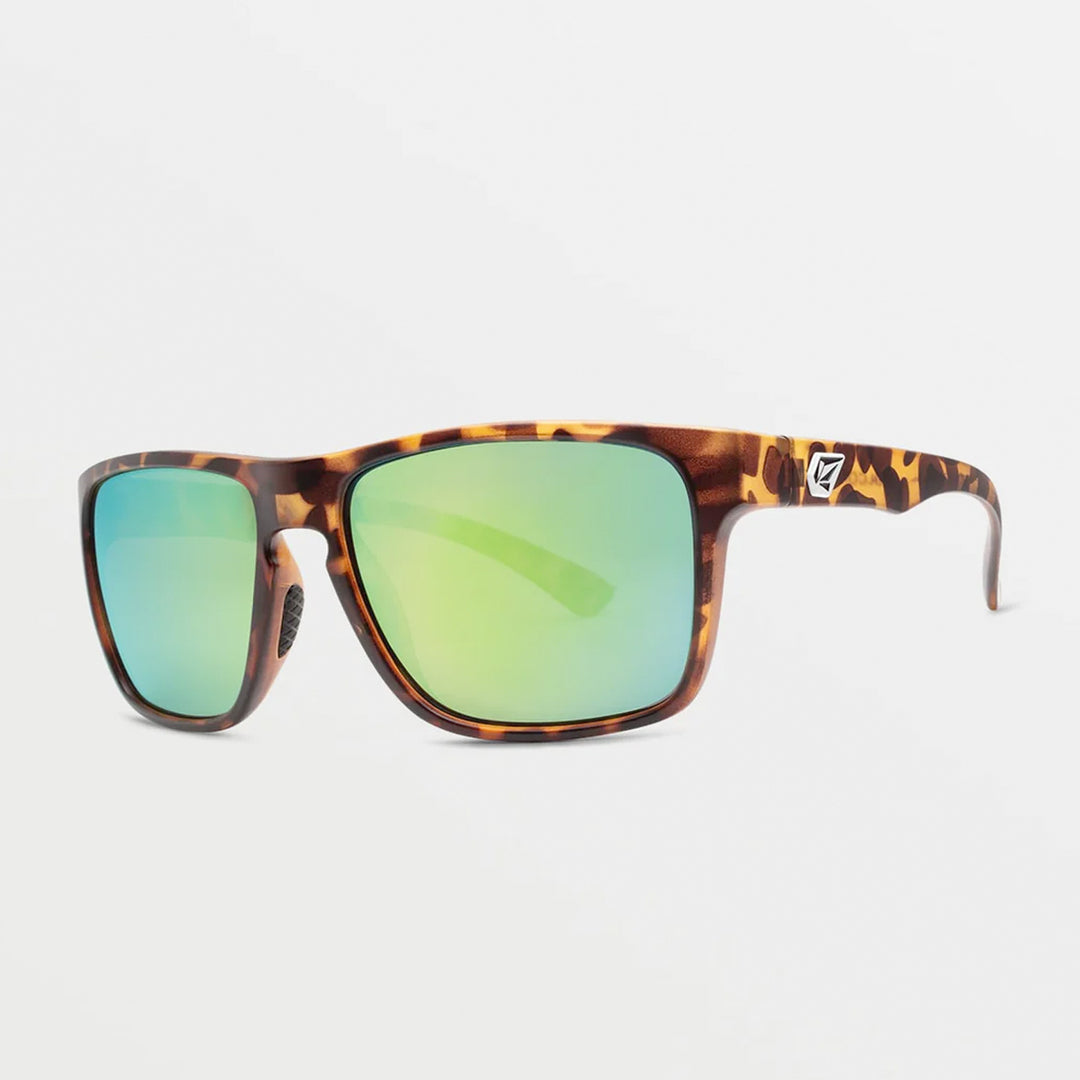 Volcom Sunglasses Trick Matte Tortoise / Green Polarized