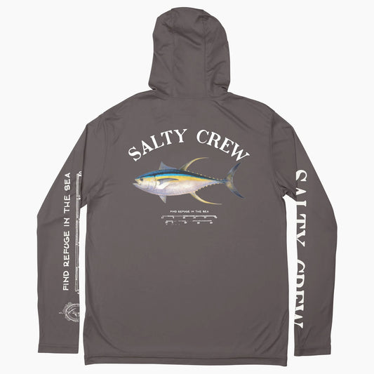 Salty Crew Ahi Mount Hooded Sunshirt Charcoal